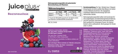 Obst-, Gemüse-, Beeren- & Omega+-Mischung Kapseln