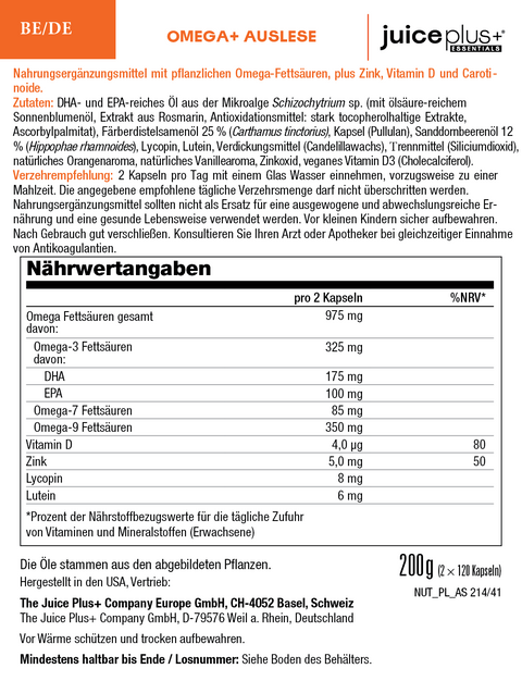 Obst-, Gemüse-, Beeren- & Omega+-Mischung Kapseln